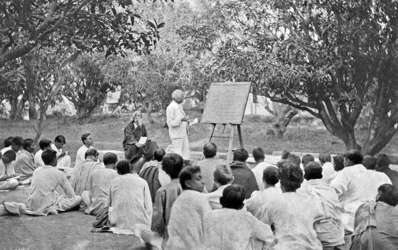 photo: rabindranath tagore at Shantiniketan 